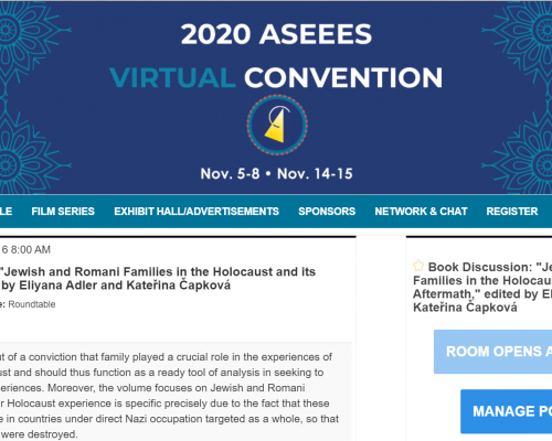 2020 ASEEES Online konference: Book Discussion – Židovské a romské rodiny během holokaustu a po něm